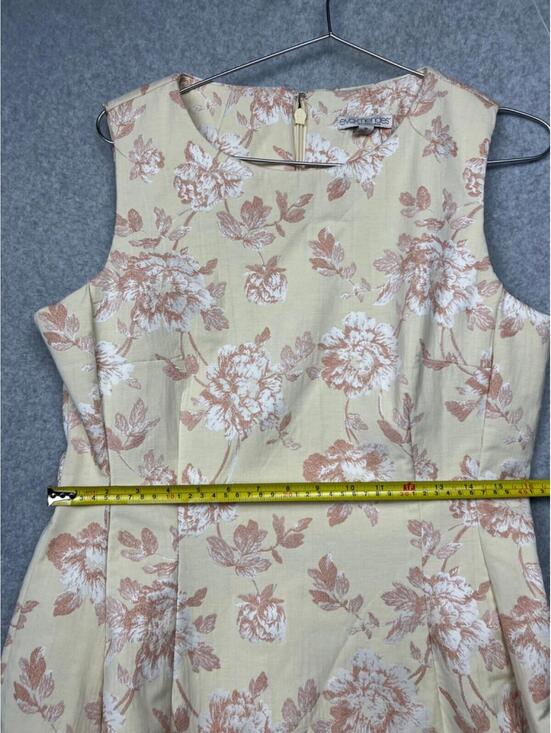 Eva Mendes Womens Sleeveless Floral Curvy Fit Flare Dress 14 Cottagecore Prairie - Picture 8 of 16